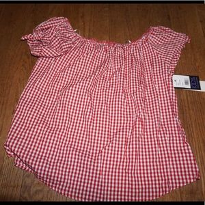 NWT Bloomingdales Red Gingham Top